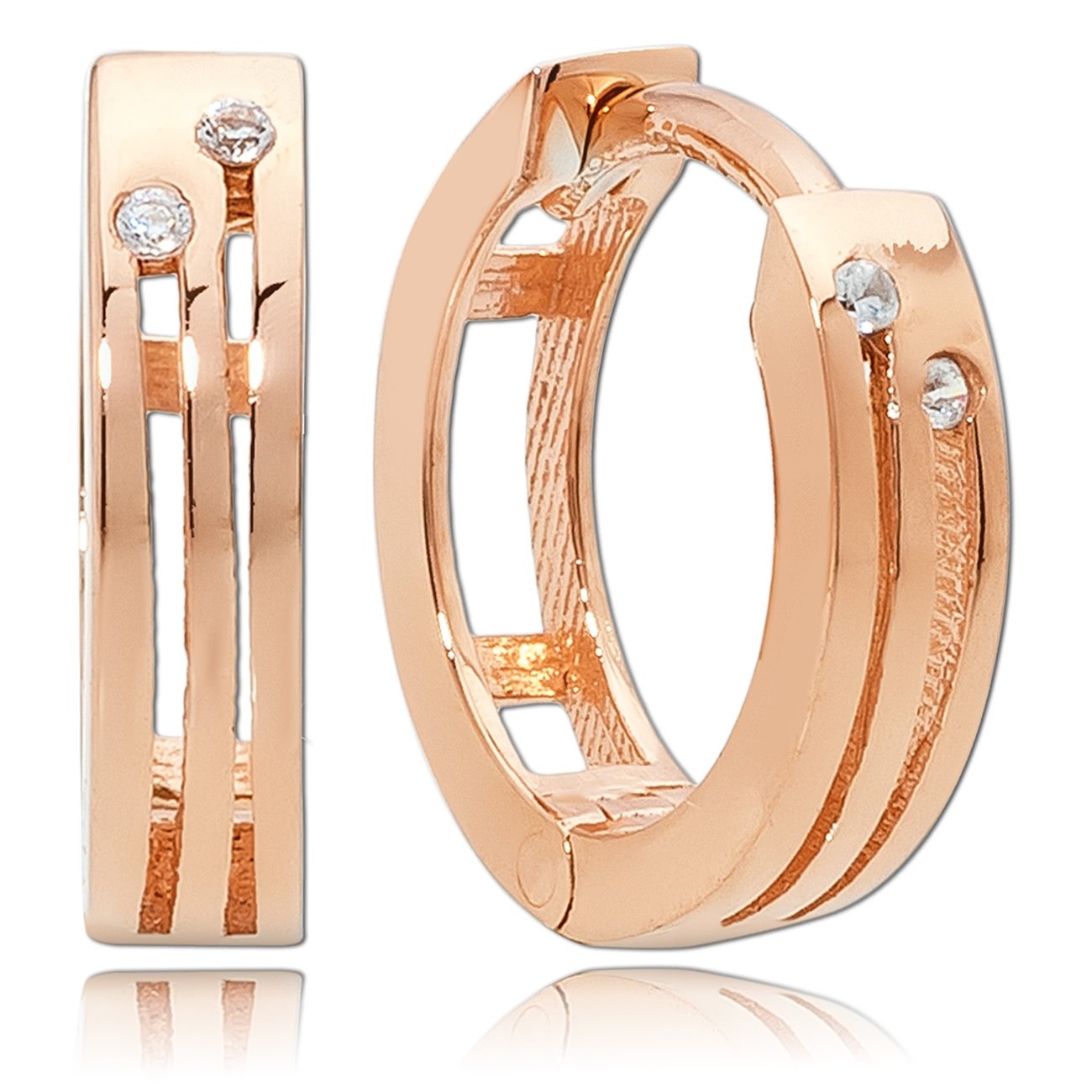 Balia Damen Creolen aus 333 Rosegold mit Zirkonia BGO0033RW