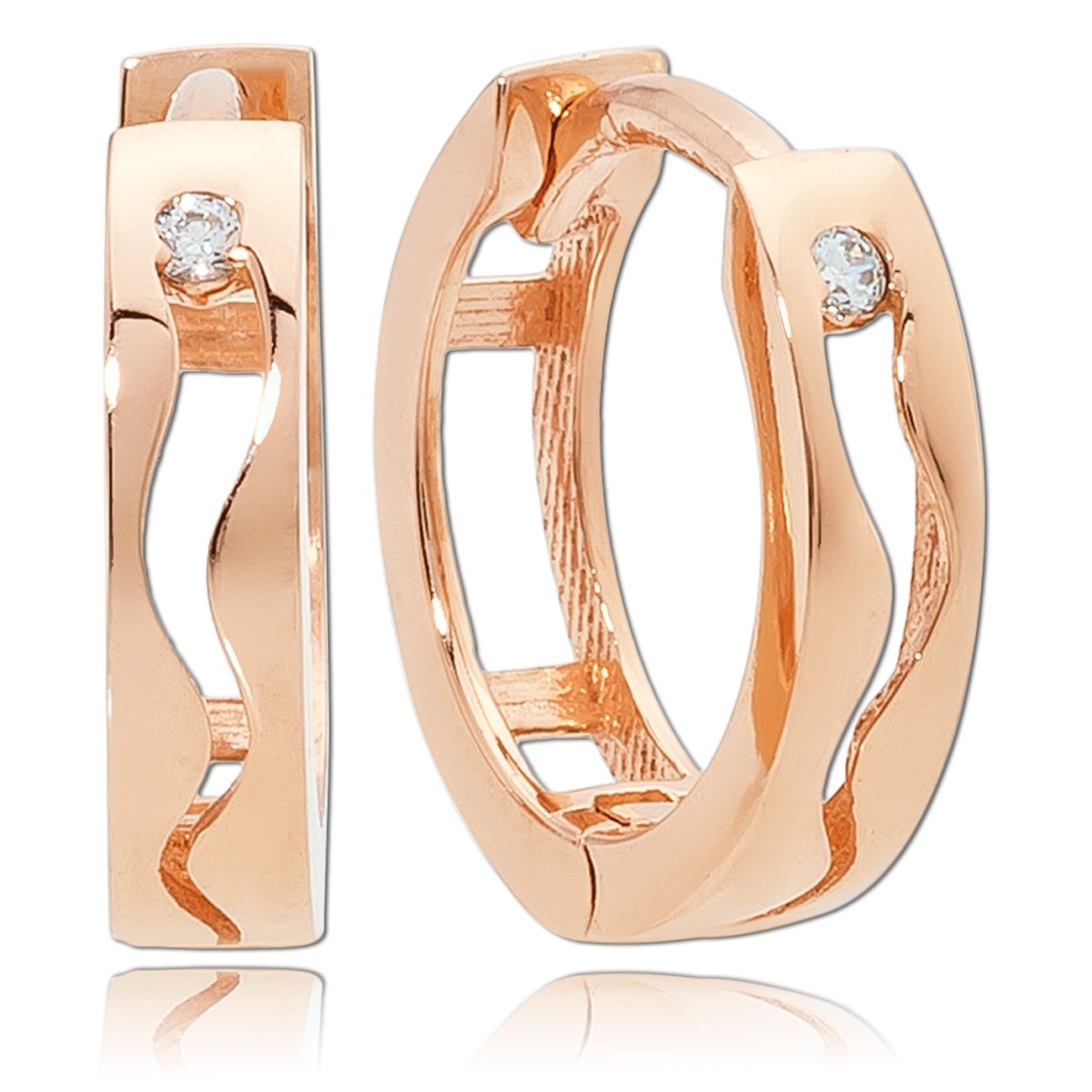 Balia Damen Creolen aus 333 Rosegold mit Zirkonia BGO0034RW