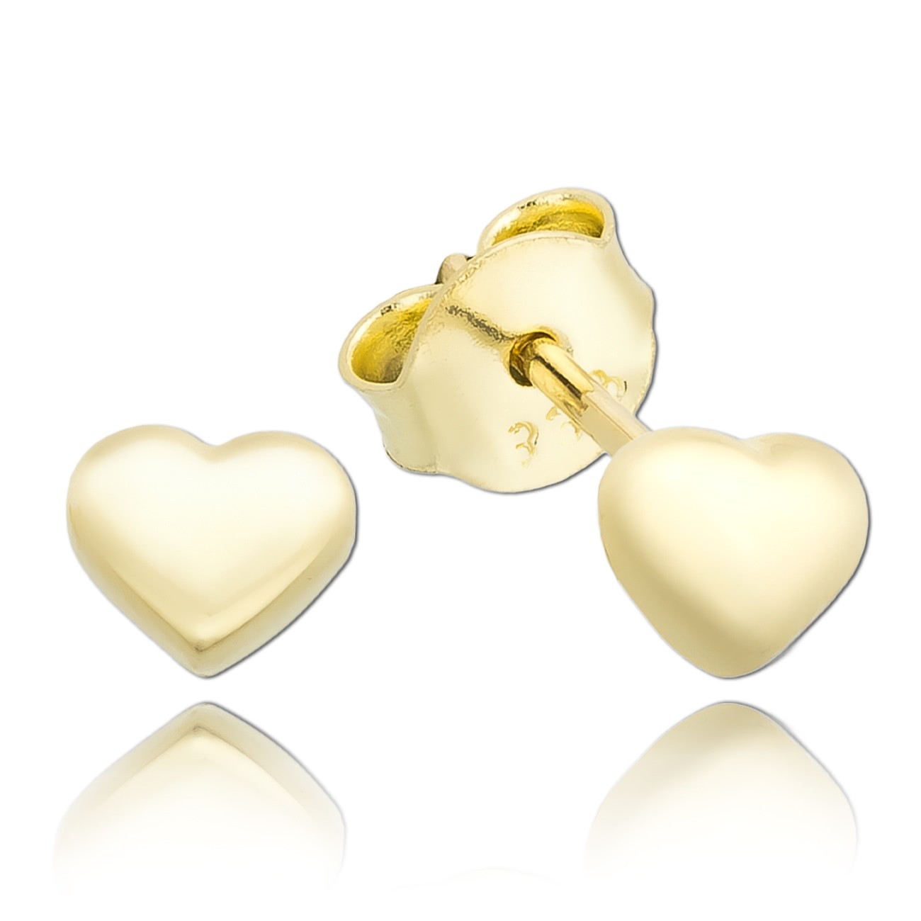 Balia Damen Heart Ohrstecker aus poliertem 333 Gelbgold BGO0120GS