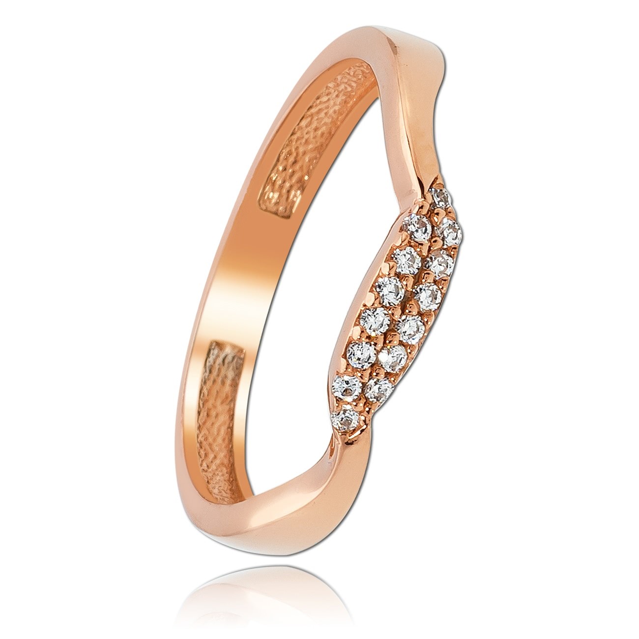 Balia Damen Ring Welle aus 333 Rosegold mit Zirkonia Gr.56 BGR016R56