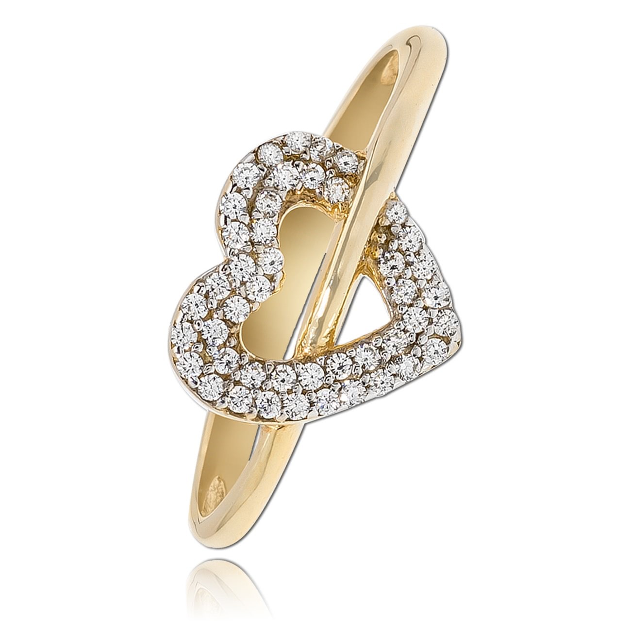 Balia Damen Ring aus 333 Gelbgold Herz mit Zirkonia Gr.54 BGR019G54