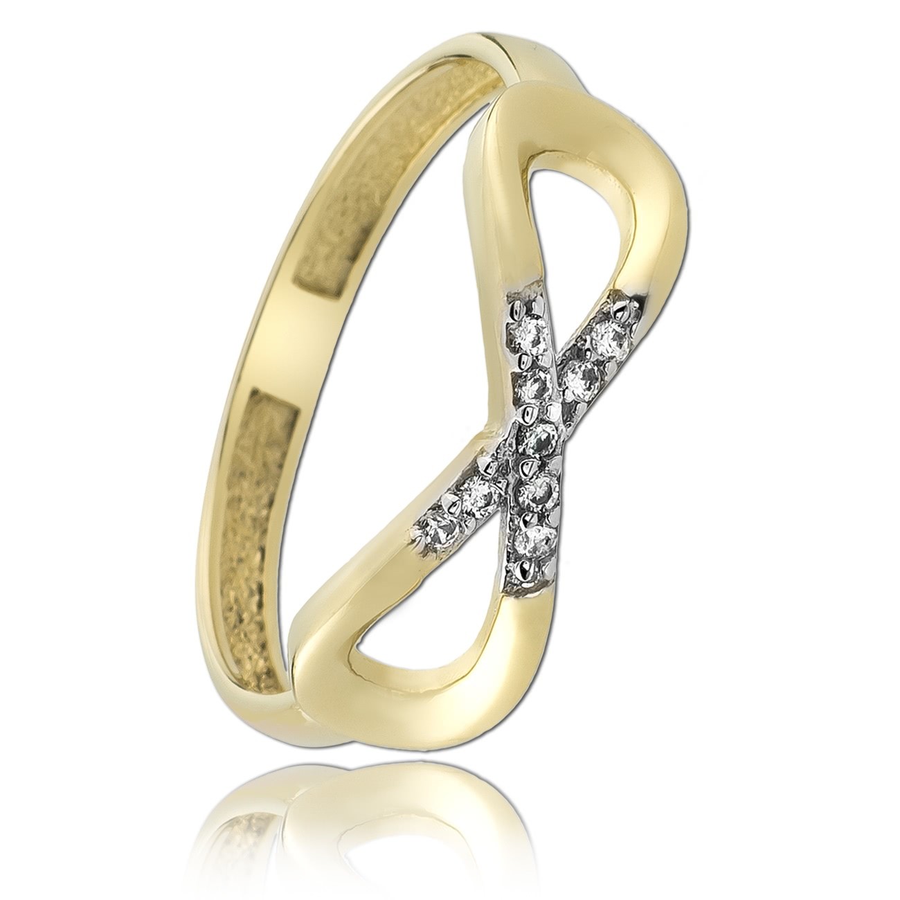 Balia Damen Ring Zirkonia Unendlich Goldring Gr.58 BGR024G58