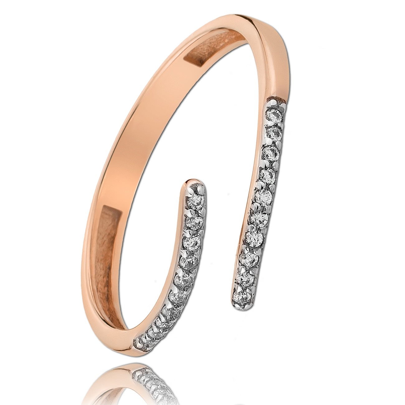 Balia Damen Ring Zirkonia Line aus 333 Rosegold Gr.58 BGR027R58