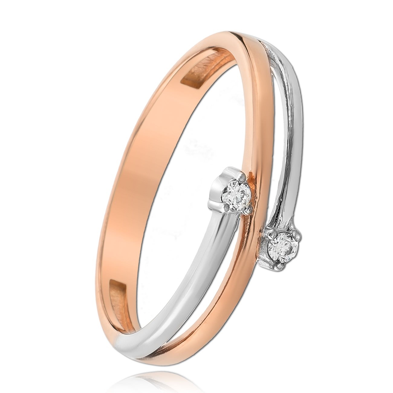 Balia Damen zweifarbiger Ring Zirkonia aus 333 Rosegold Gr.60 BGR034R60