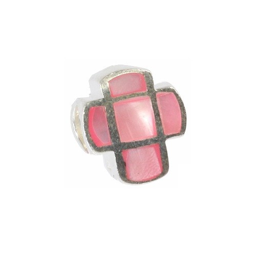 Carlo Biagi Bead Kreuz rosa Silber European Beads BBST03