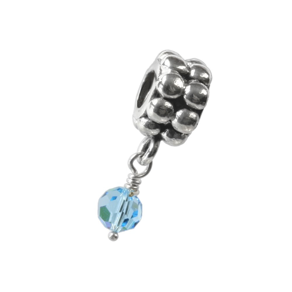 Carlo Biagi Dangle Bead Aqua Silber European Beads BDBB03