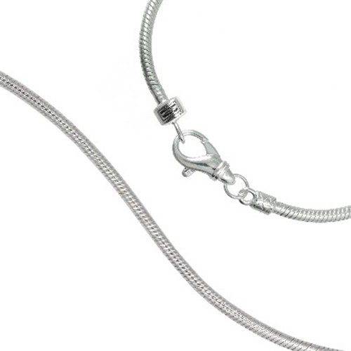 Carlo Biagi 20cm Karabiner Bead Armband Silber mit Silber Clip BRLS20