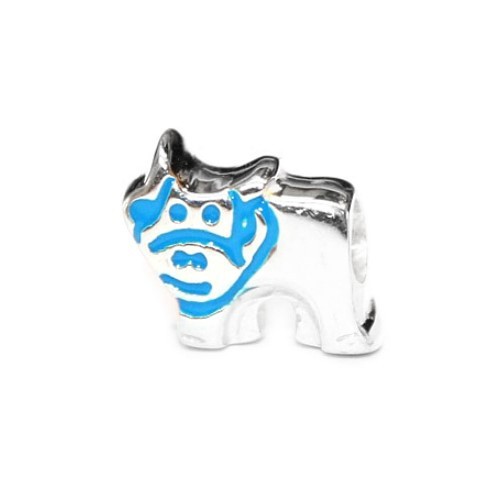 Carlo Biagi Kidz Bead Kuh blau 925 Beads für Armband KBE049