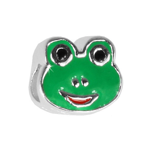 Carlo Biagi Kidz Bead Frosch grün Silber Beads KBE131