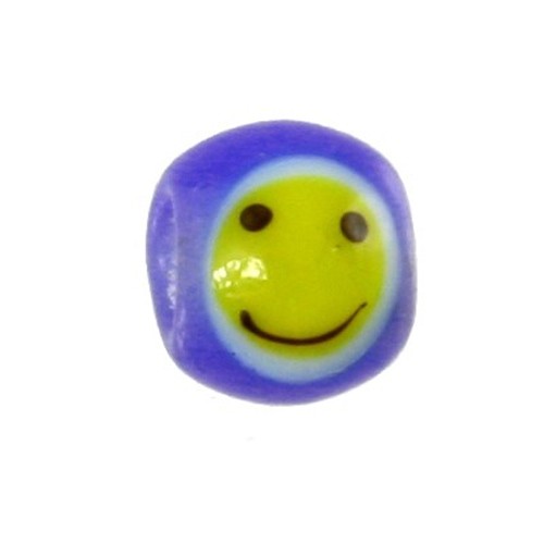 Carlo Biagi Kidz Glas Bead blau mit Smiley KBGS07