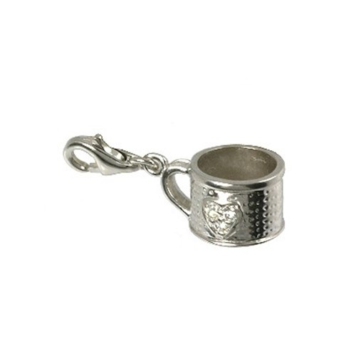 Carlo Biagi Charm Anhänger Herz Tasse 925 Silber CSCZ15C