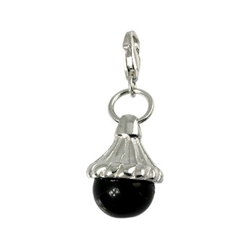 Carlo Biagi Charm Anhänger Kugel schwarz 925 Silber CSRSS03