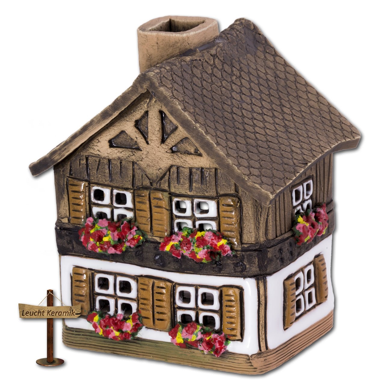 Lichthaus Bayernhäuschen weiß original LeuchtKeramik DKH06W