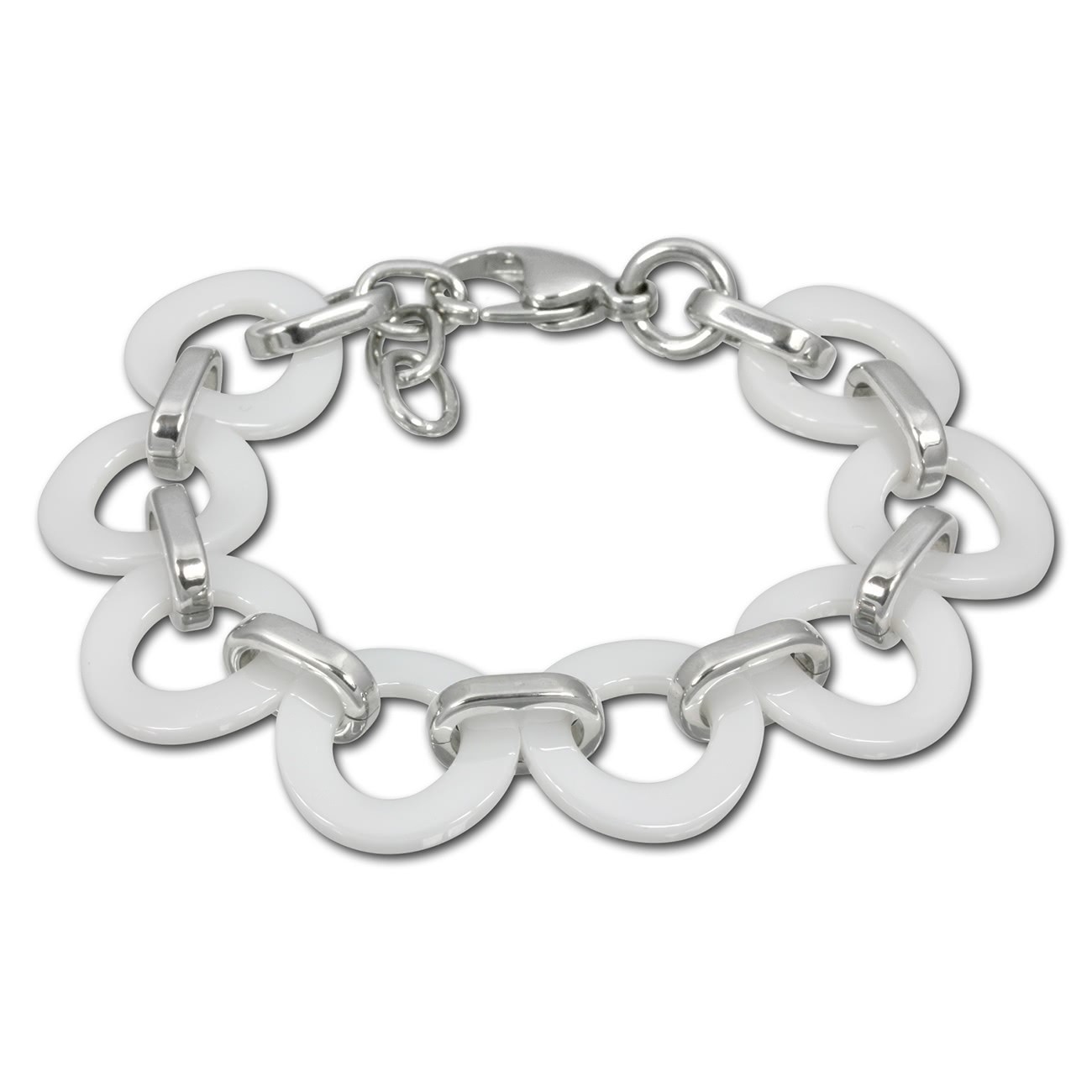 Amello Armband Keramik Ring weiß Damen Edelstahlschmuck ESAX01W