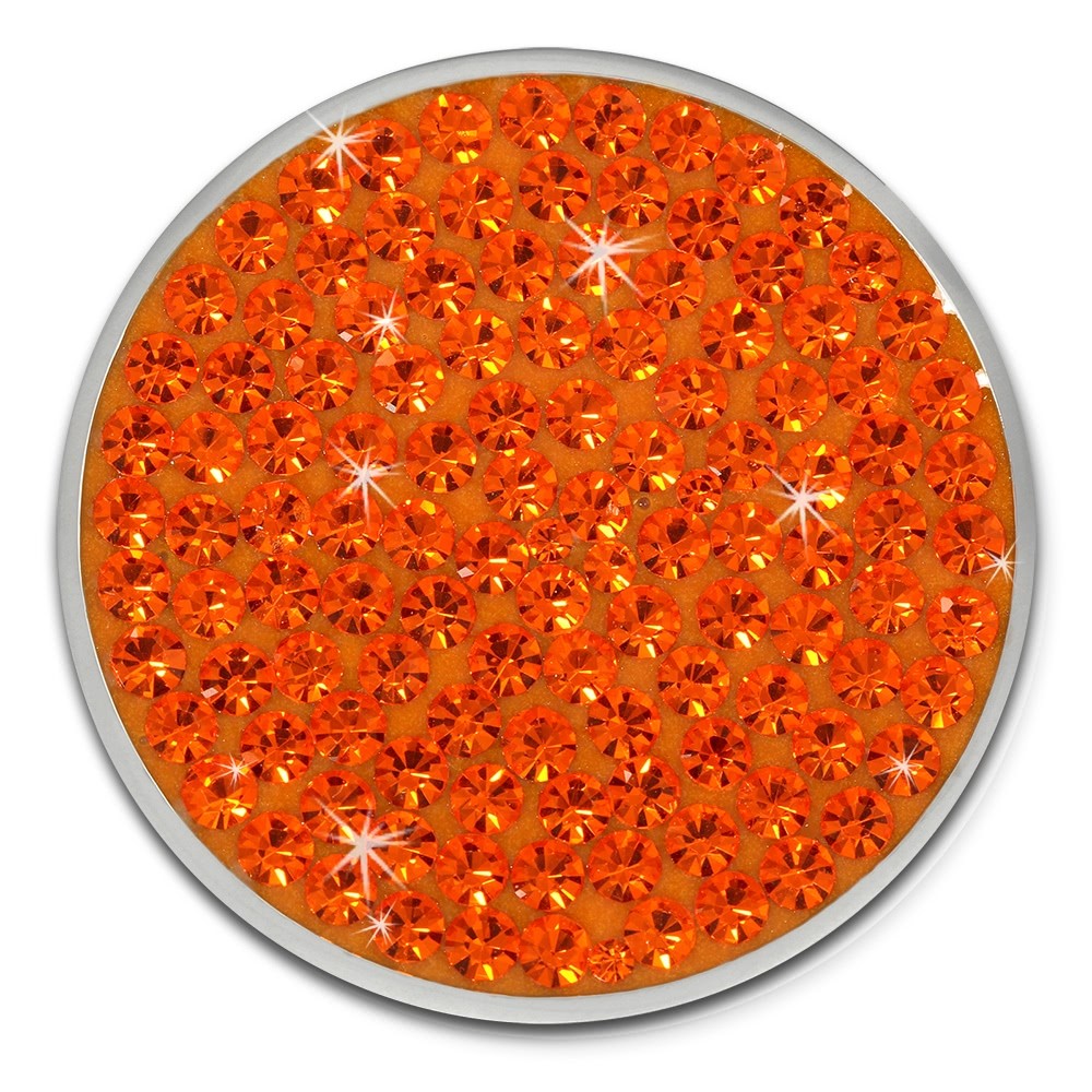 Amello Stahl Coin Zirkonia orange für Coinsfassung Edelstahlschmuck ESC301O