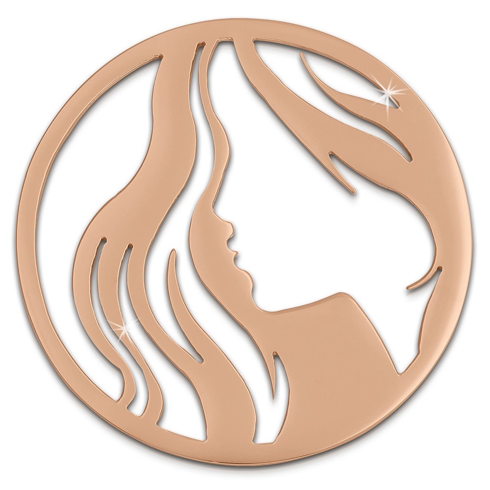 Amello Edelstahl Coin Frau rosegold für Coinsfassung Stahlschmuck ESC518E