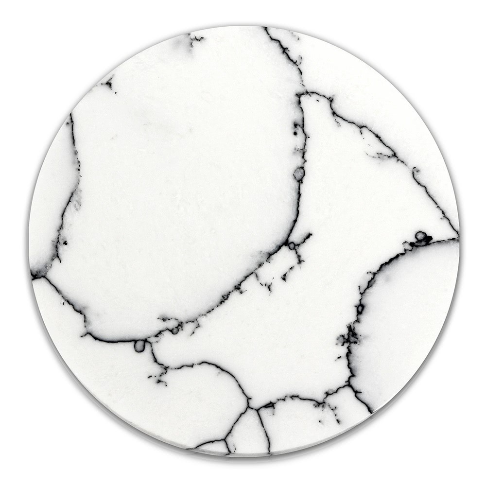 Amello Coin Acryl weiß marmoriert für Coinsfassung Edelstahlschmuck ESC703W