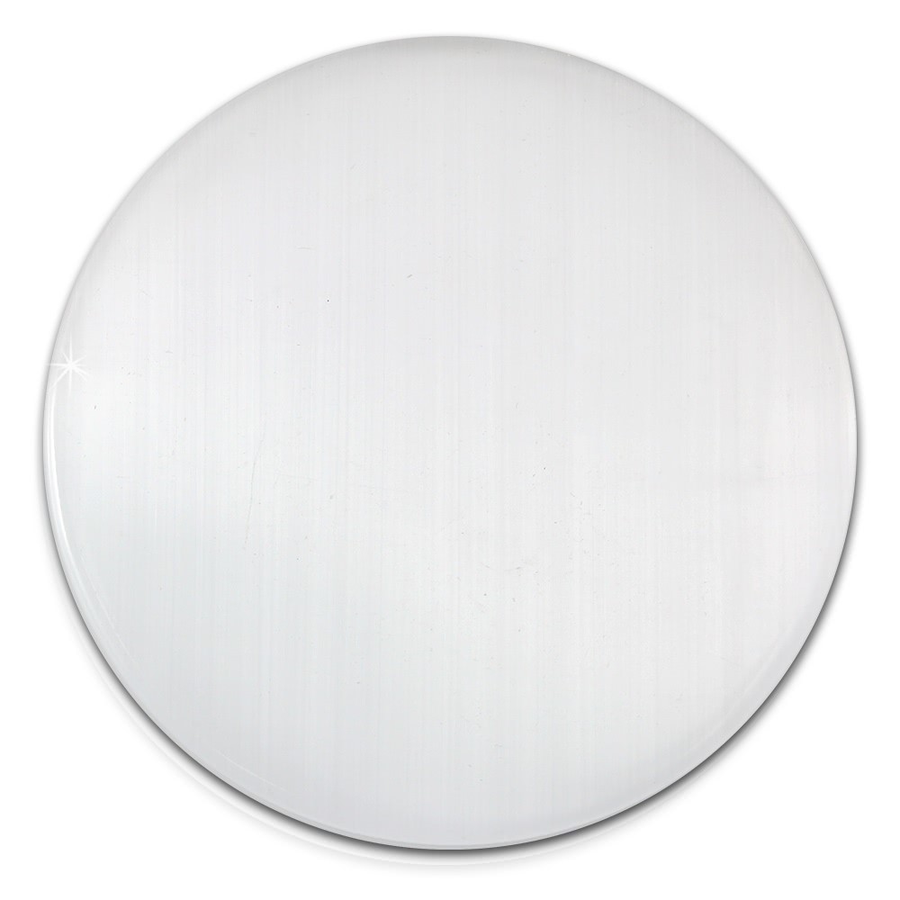 Amello Coin Cateye Glas weiß für Coinsfassung Edelstahlschmuck ESC707W