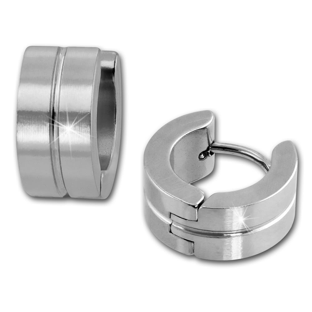 Amello Creole Edelstahl silber Herren Ohrring Line ESO510W