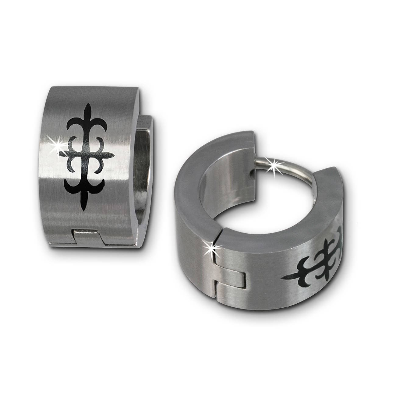 Amello Creole Edelstahl silber Herren Ohrring Symbol ESO516M