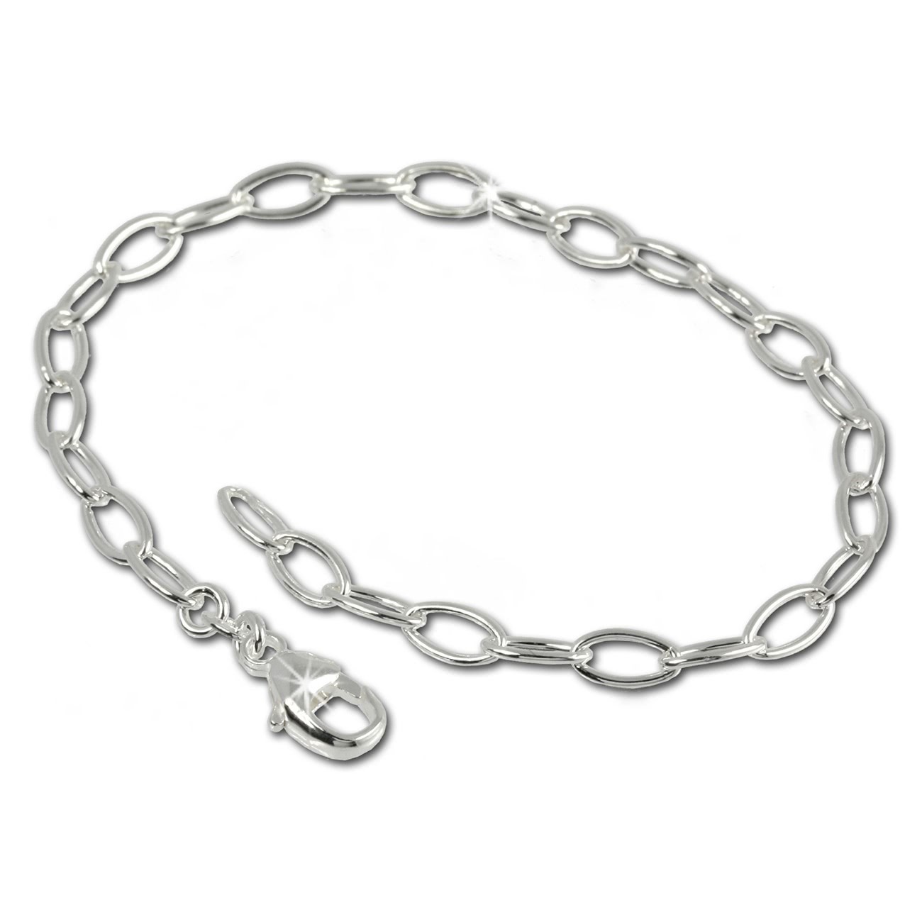 SilberDream Sterling Silber Charm Bettel Armband 19cm FC0302