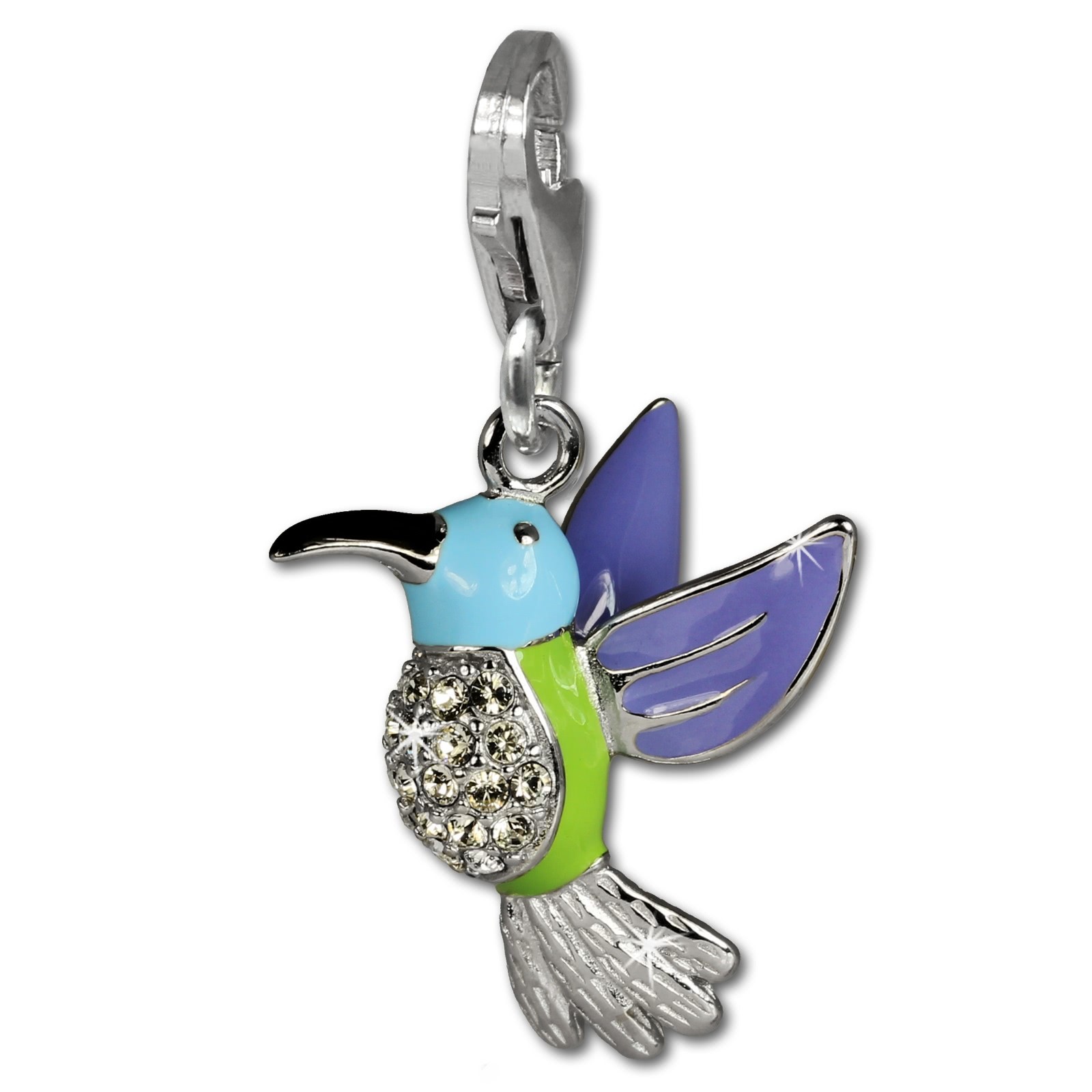 SilberDream Charm Vogel Kolibri 925 Silber Armband Anhänger FC646