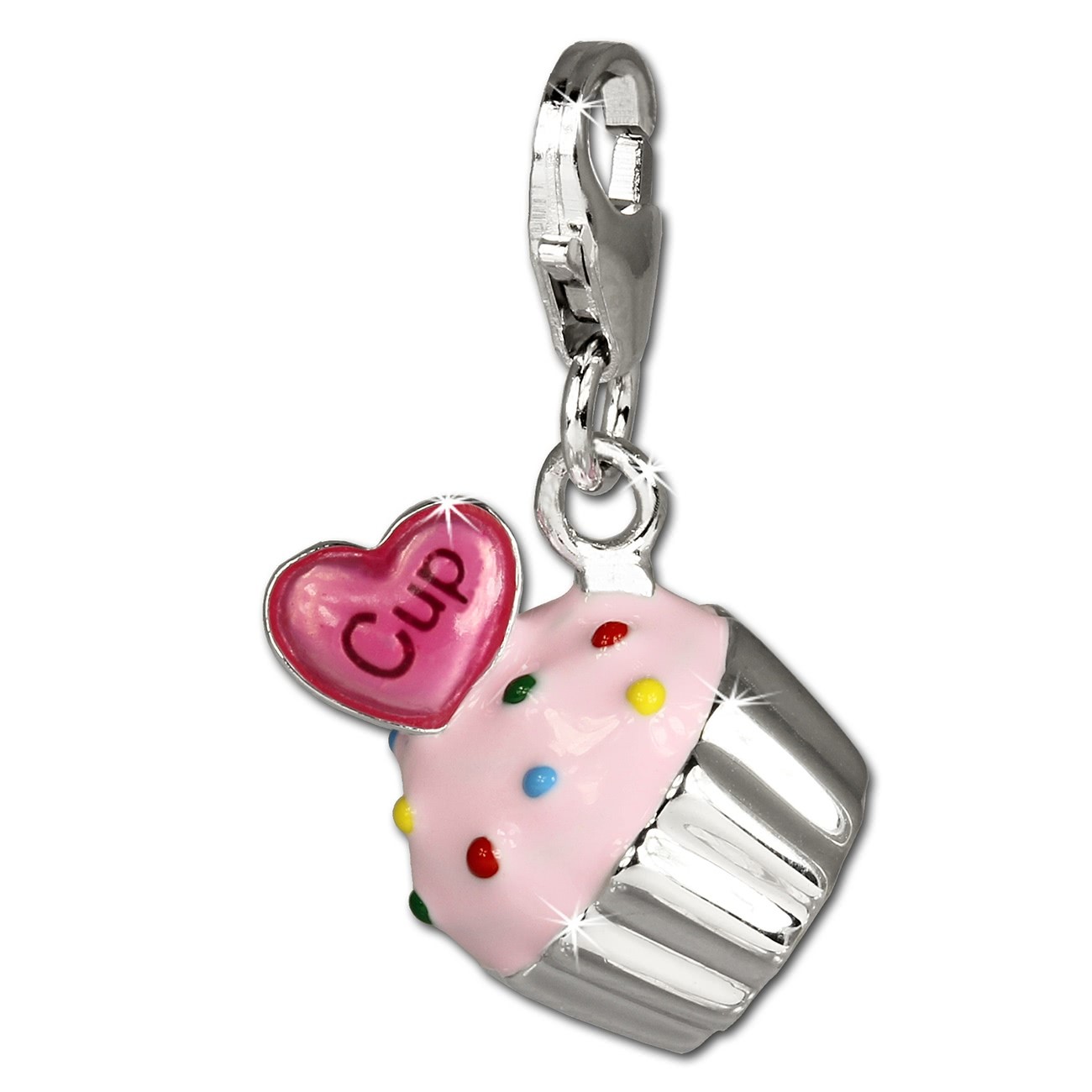 SilberDream Charm Kuchen Cupcake 925 Silber Armband Anhänger FC679