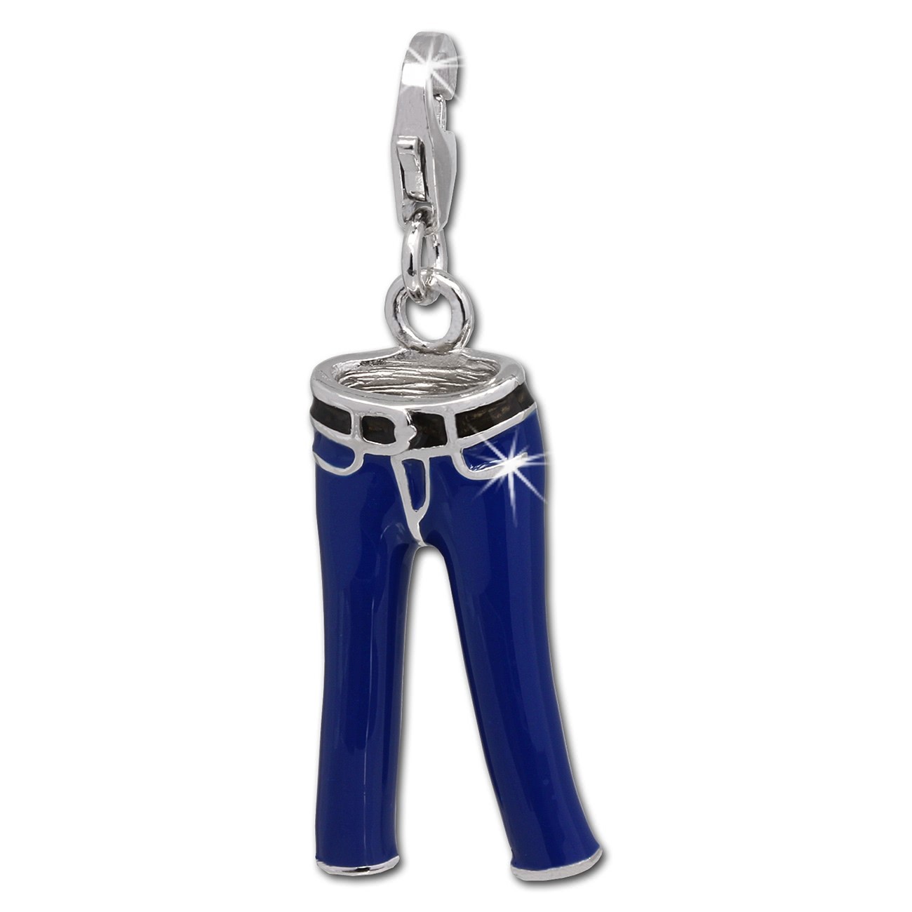 SilberDream Charm Jeans Hose blau 925er Silber Armband Anhänger FC691