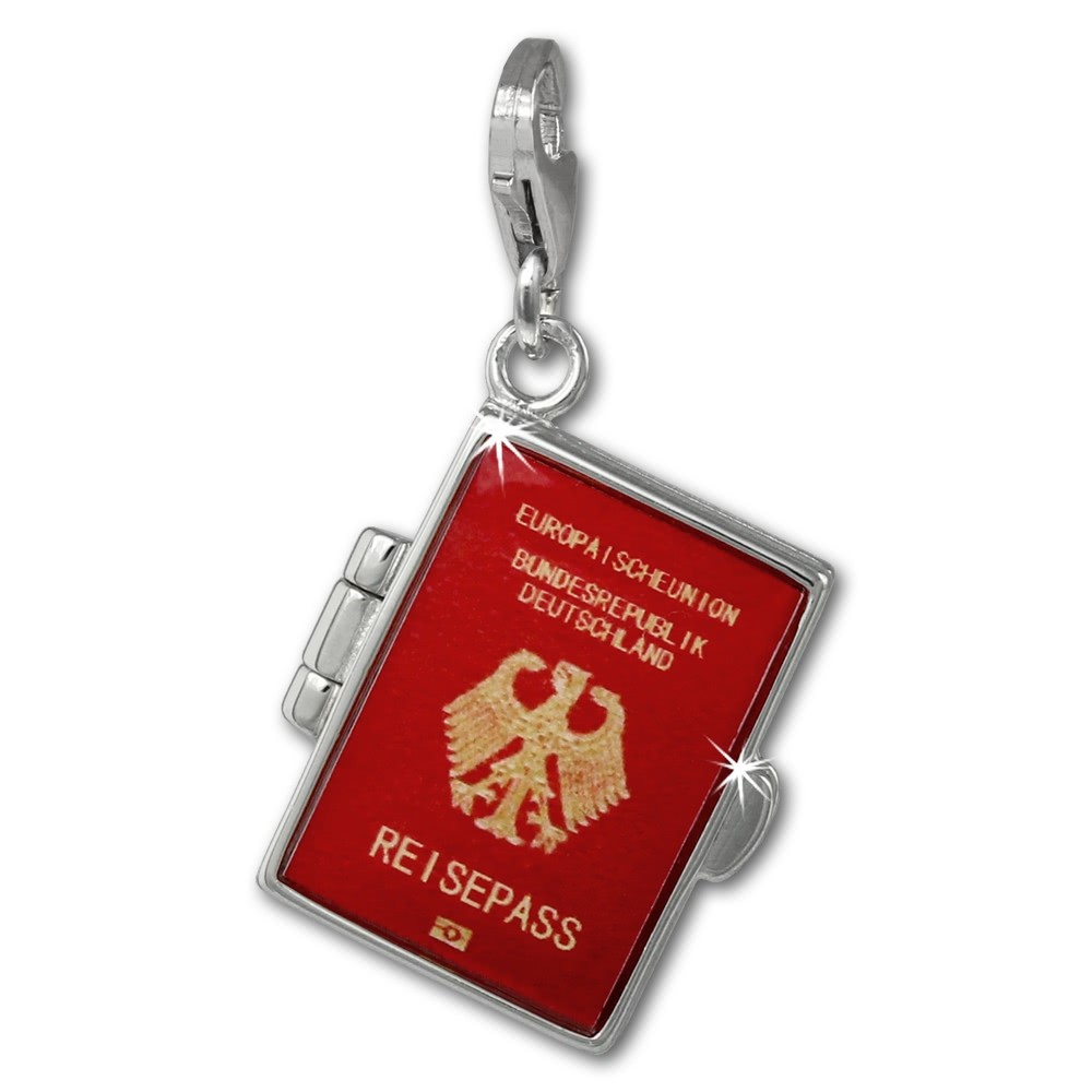 SilberDream Charm Reisepass Deutschland rot 925er Armband Anhänger FC884R