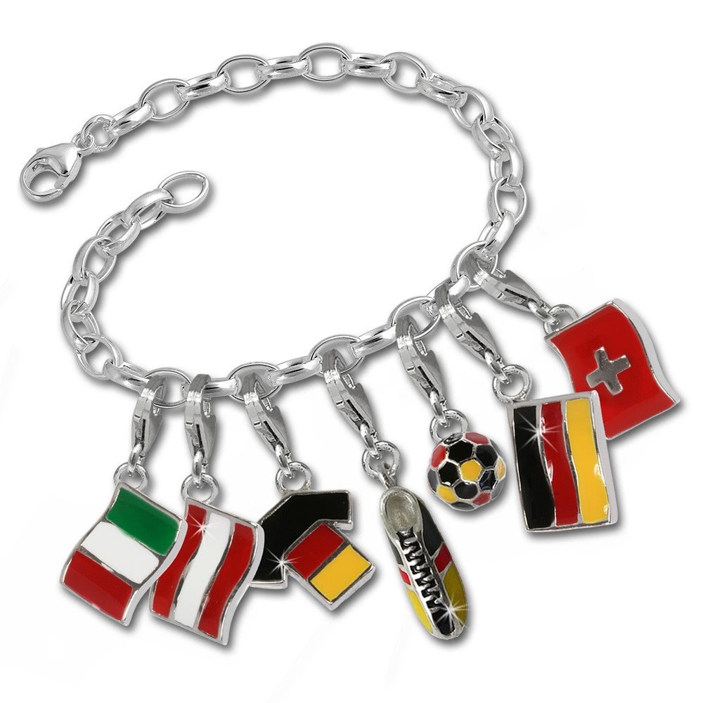 SilberDream 925 Silber Charm Fußball Armband Anhänger FCA021