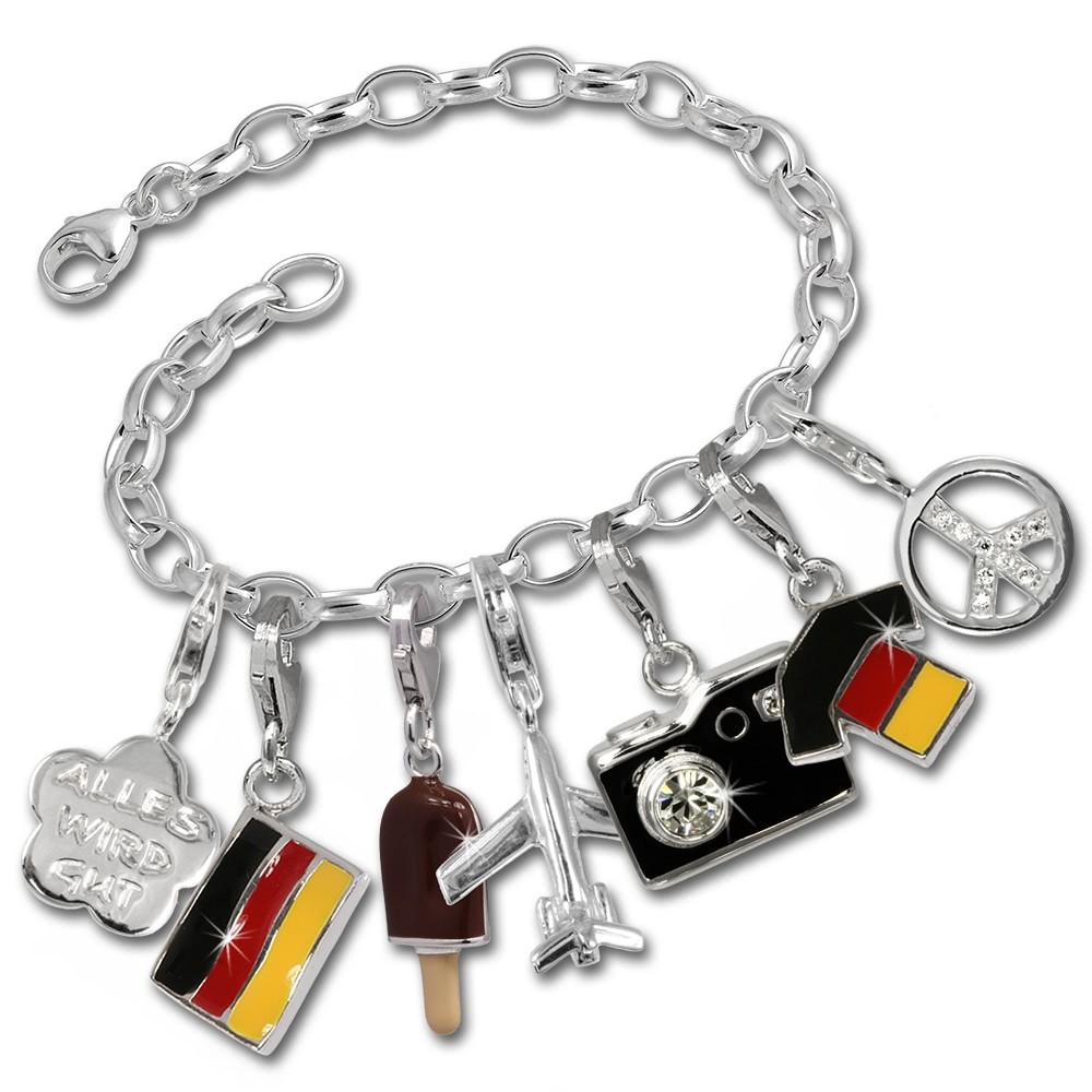 SilberDream 925 Silber Charms Set Weltmeister Anhänger FCA041