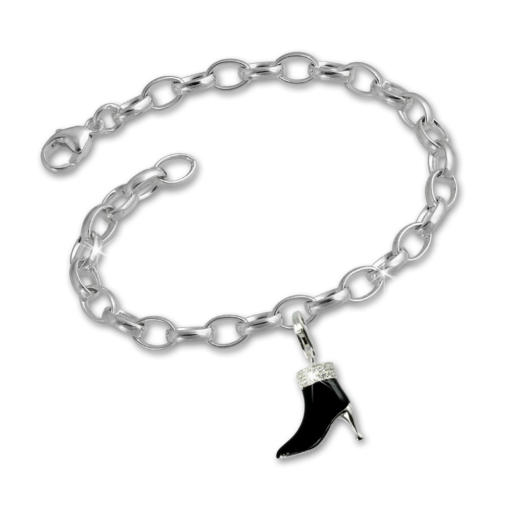 SilberDream 925 Charms Stiefel Silber Set Armband + Anhänger FCA053