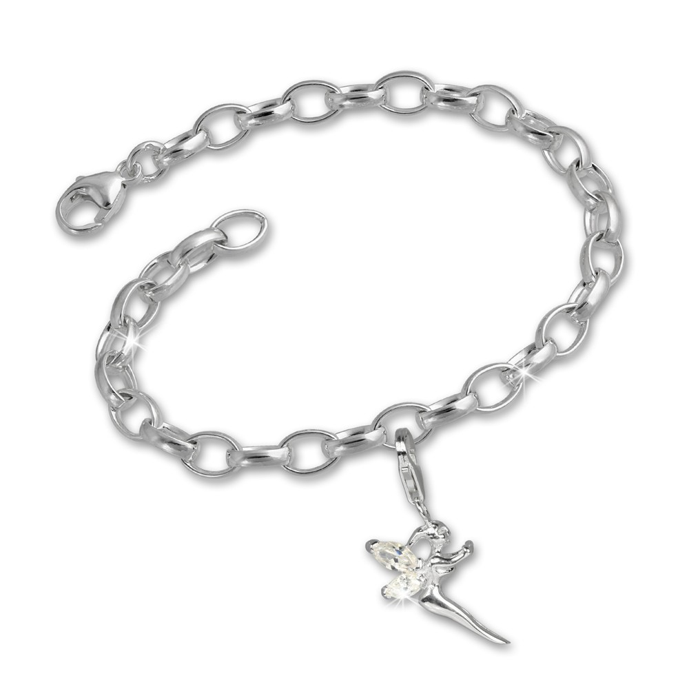 SilberDream 925 Charms Elfe Set Silber Armband und Anhänger FCA054