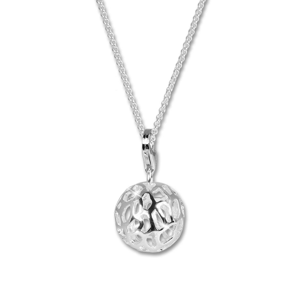 SilberDream Charm Muster Kugel Set mit Kette 925 Silber FCA121