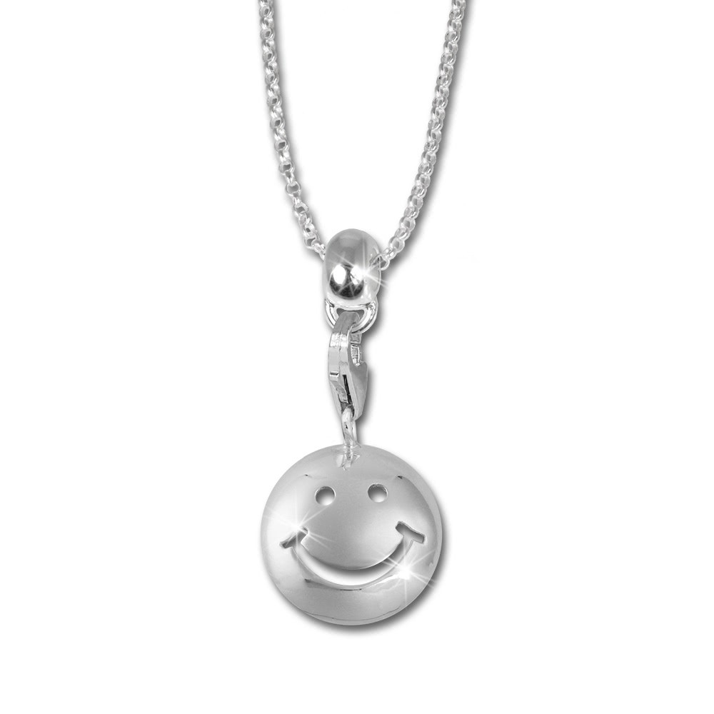 Kette Set 925 Charm Silber Smiley Kinder + SilberDream FCA124