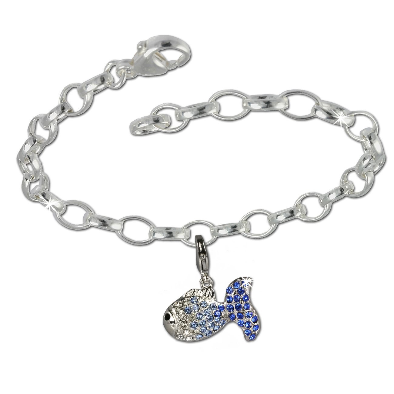 SilberDream 925 Charm Set Fisch Zirkonias Armband FCA137