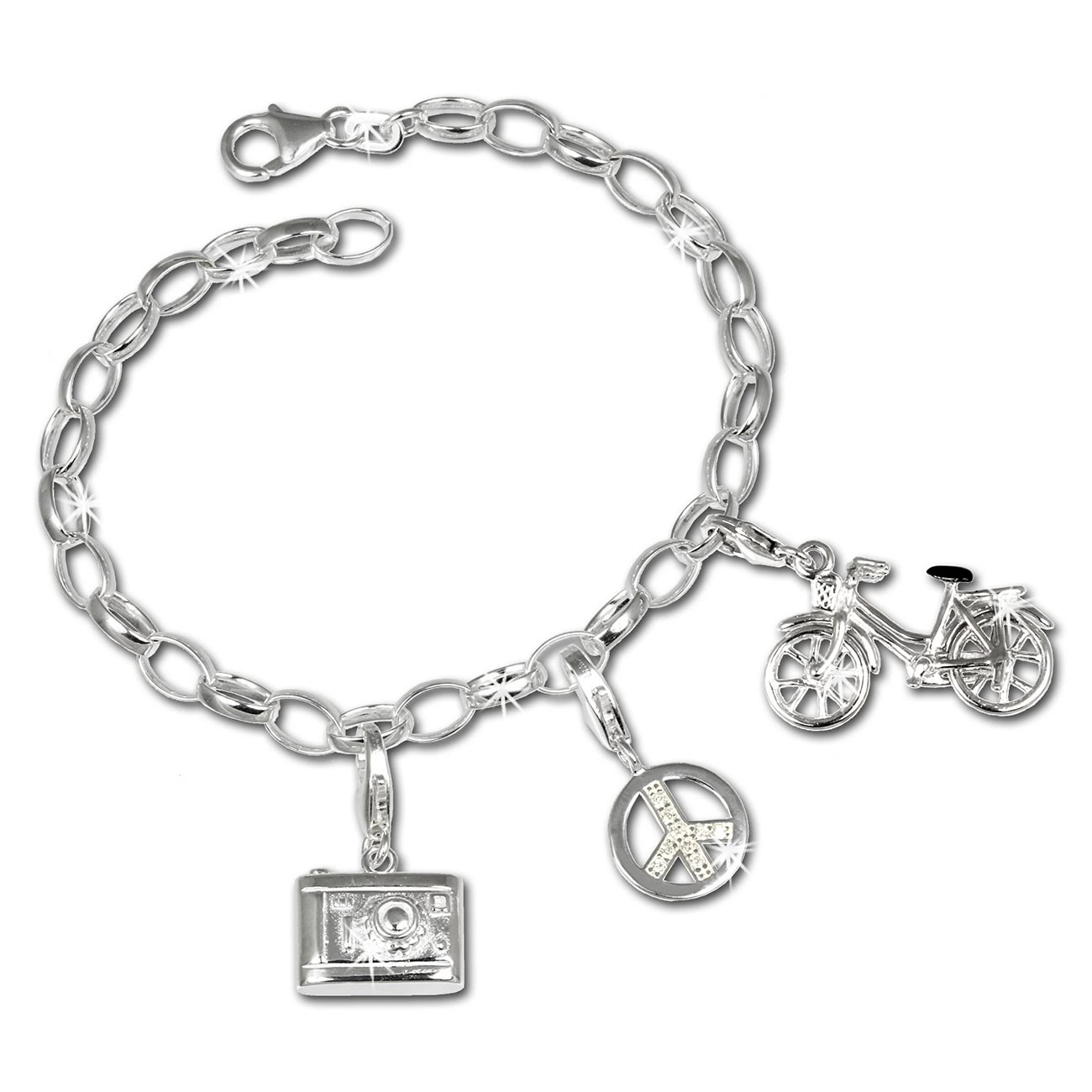 SilberDream Charm Set Urlaub 925er Silber Armband Anhänger FCA312