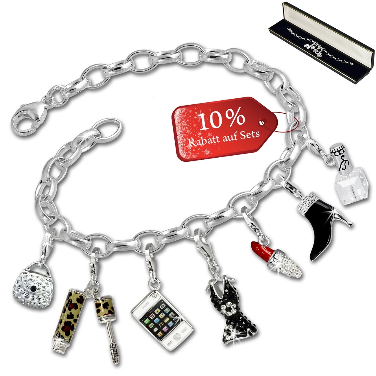 SilberDream Armband Fashion Charm Set Lady 925 Anhänger FCA321