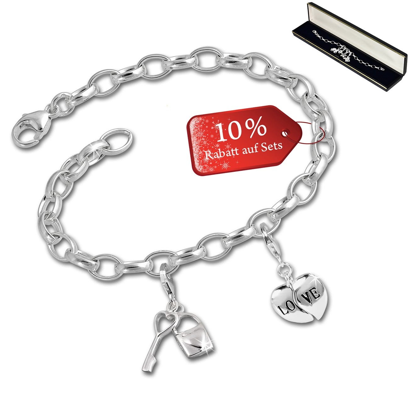 SilberDream Armband Fashion Charm Set Dein Herz 925 Anhänger FCA332