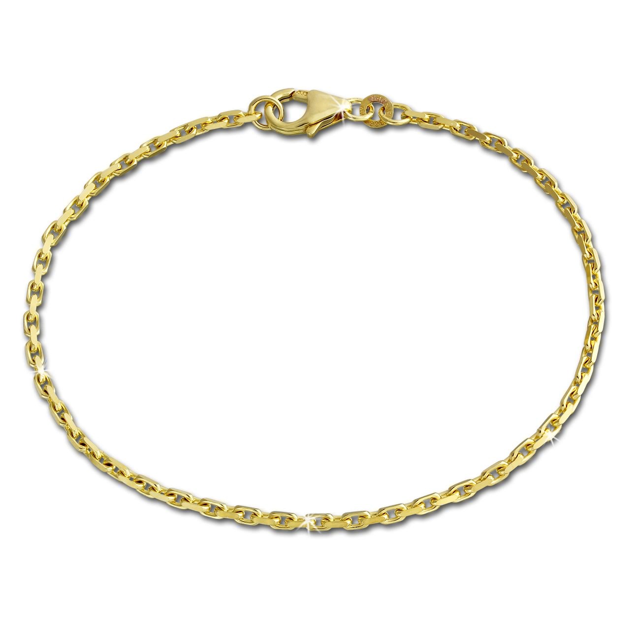 GoldDream Armband Anker diamantiert 333 Gold 18,5cm 8 Karat GDA0028Y