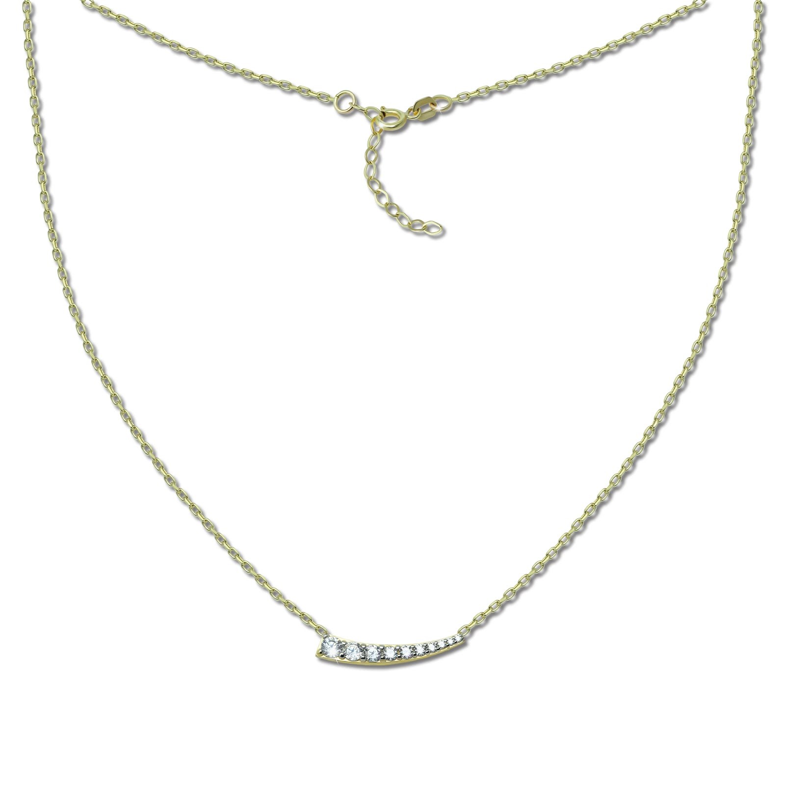 GoldDream Damen Colliers Halskette Zirkonia 44-46cm Gelbgold 8 Karat GDK50645Y