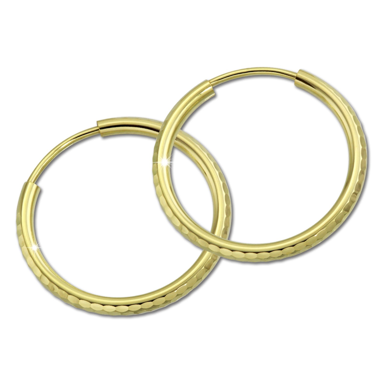 GoldDream Goldcreole Schliff 15mm Ohrring 333 Gelbgold Echtschmuck GDO0041Y