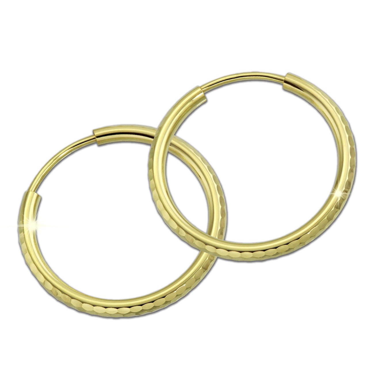 GoldDream Goldcreole Schliff 30mm Ohrring 333 Gelbgold Echtschmuck GDO0043Y