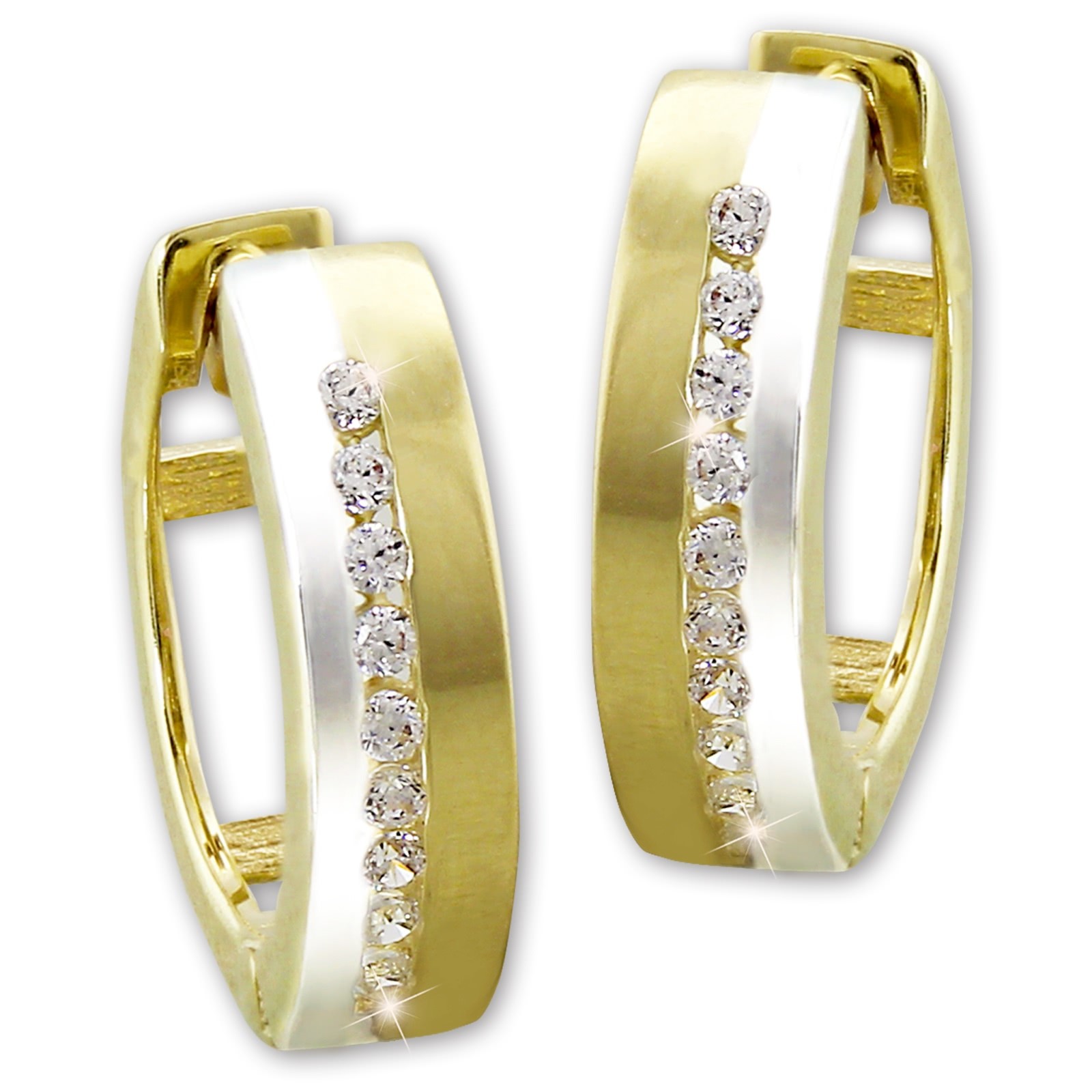 GoldDream Creole Glamour Line Zirkonia Ohrring 333 Gold Echtschmuck GDO5121T