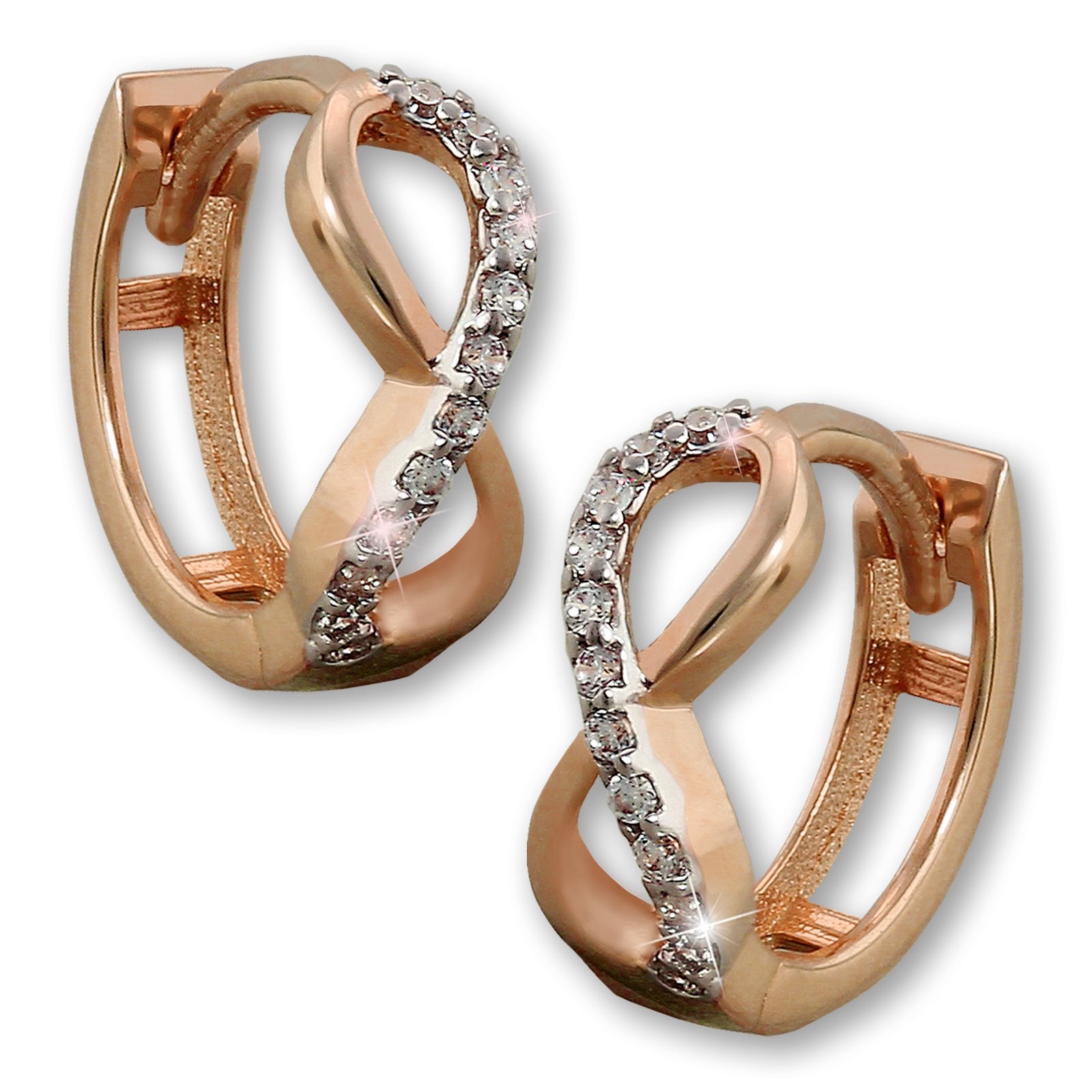 GoldDream Creole Unendlich Zirkonia Ohrring 333 Roségold Echtschmuck GDO5131E