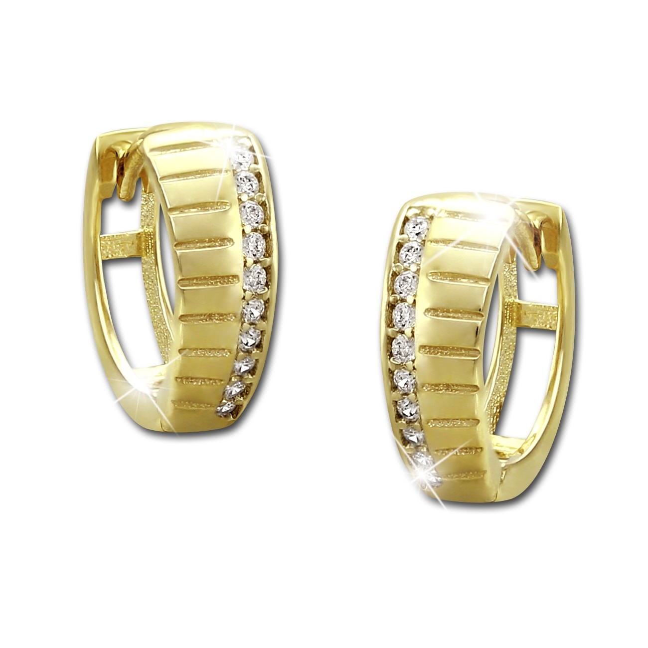 GoldDream Creole Muster Zirkonia weiß Ohrring 333 Gold Echtschmuck GDO523WY