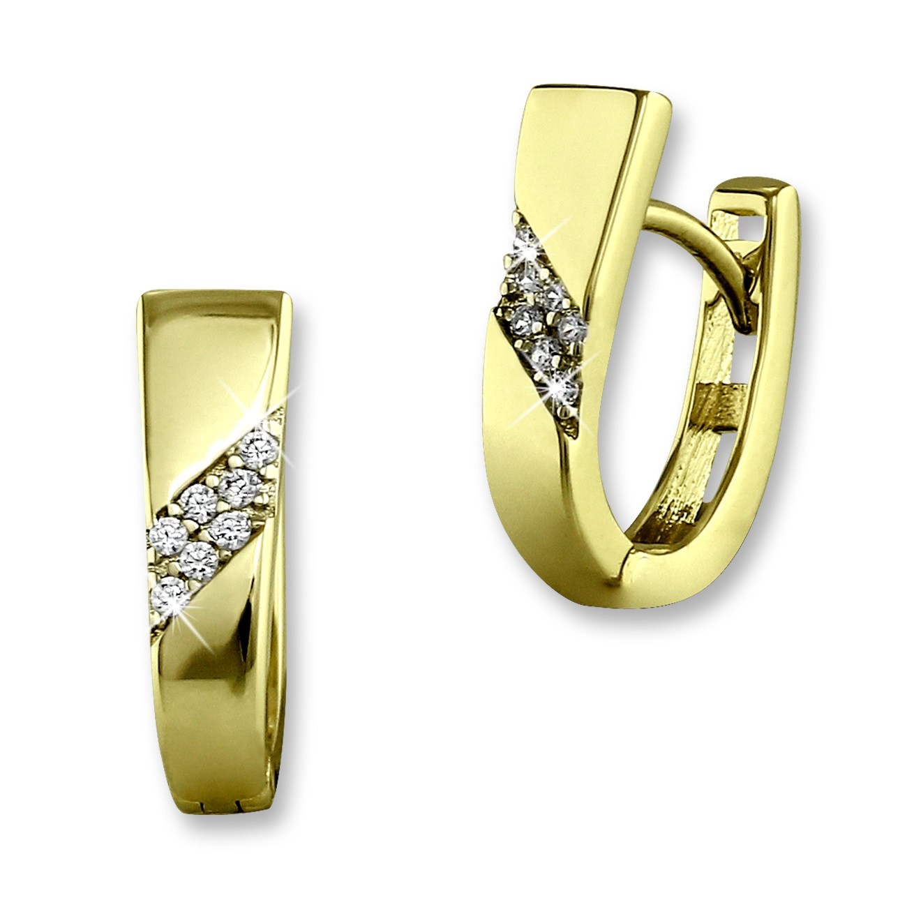 GoldDream Creole Trapez Zirkonia Ohrring 333 Gelbgold Echtschmuck GDO534WY