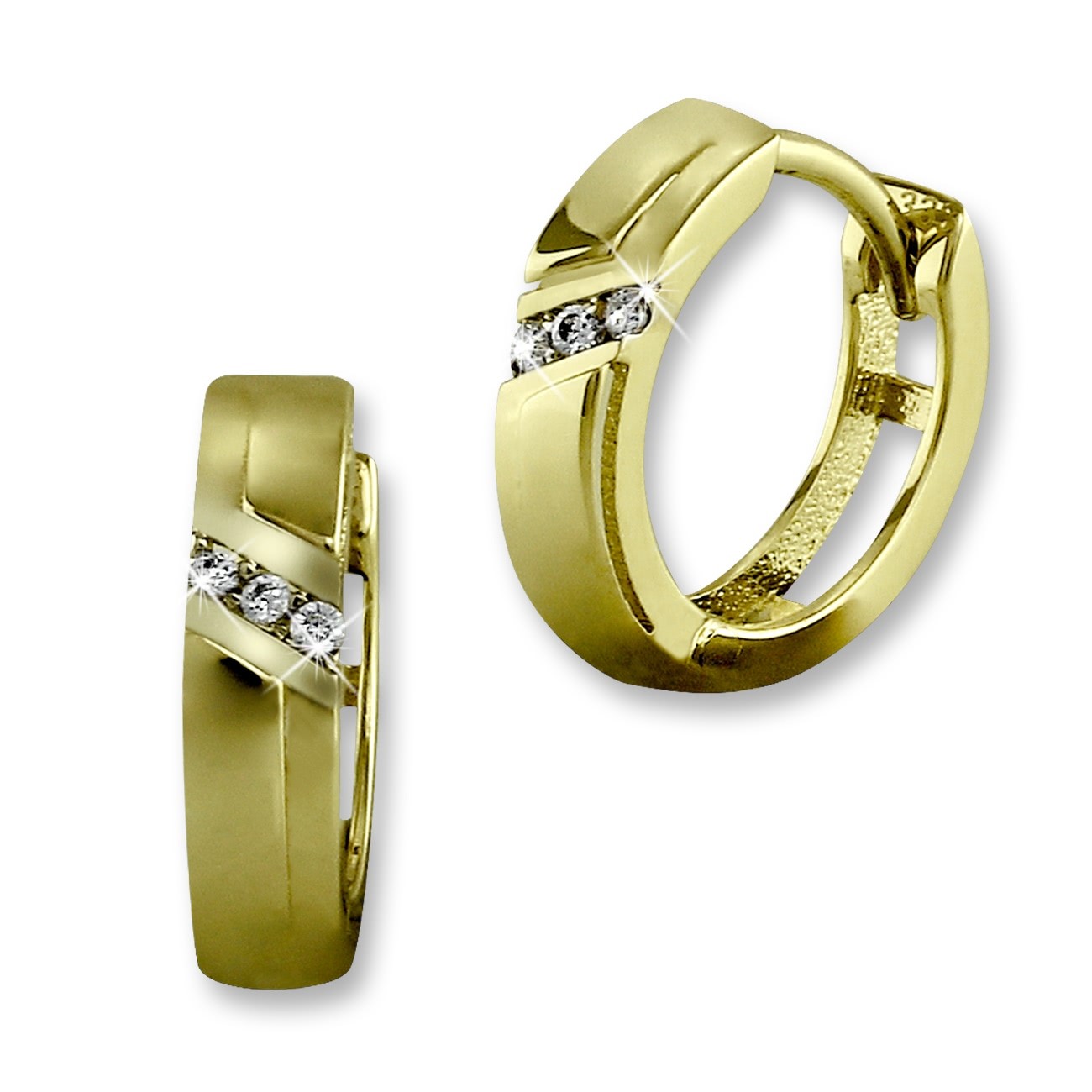 GoldDream Creole Linie Zirkonia weiß Ohrring 333 Gelbgold Echtschmuck GDO542WY