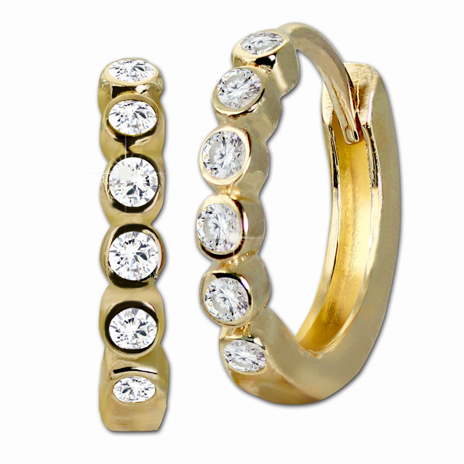 GoldDream Creole mit weißen Zirkonia Ohrring 333er Gelbgold GDO5628Y