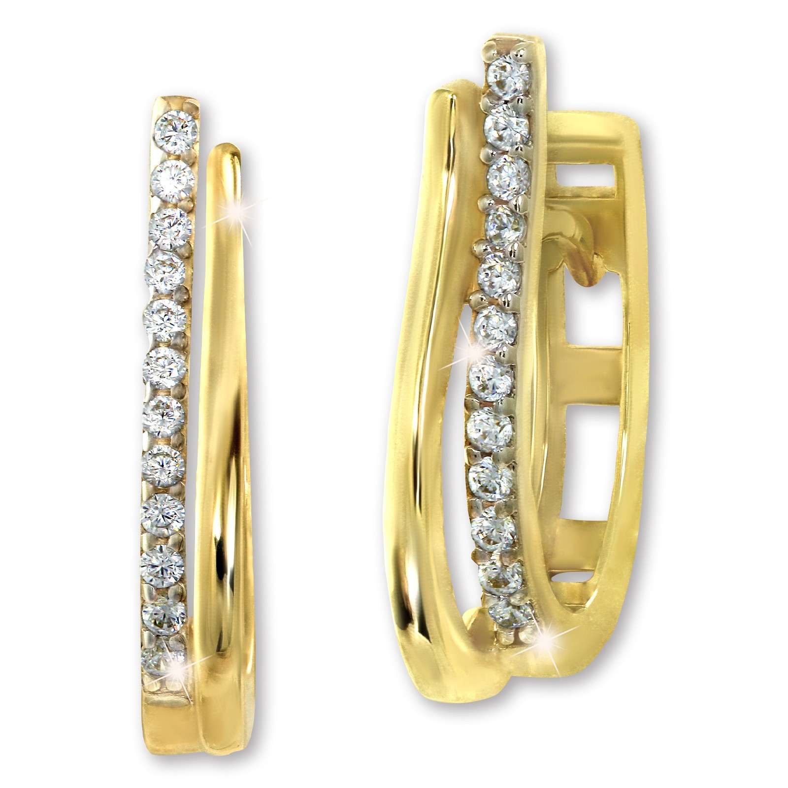 GoldDream Creole Double Line Zirkonia Ohrring 333 Gold Echtschmuck GDO5661Y